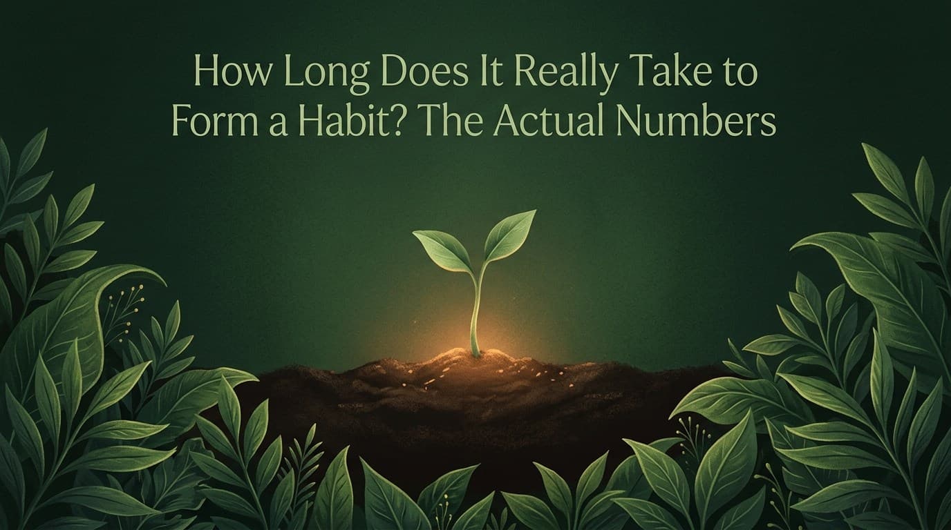 Botanical banner illustrating the research on how long it really takes to form a habit