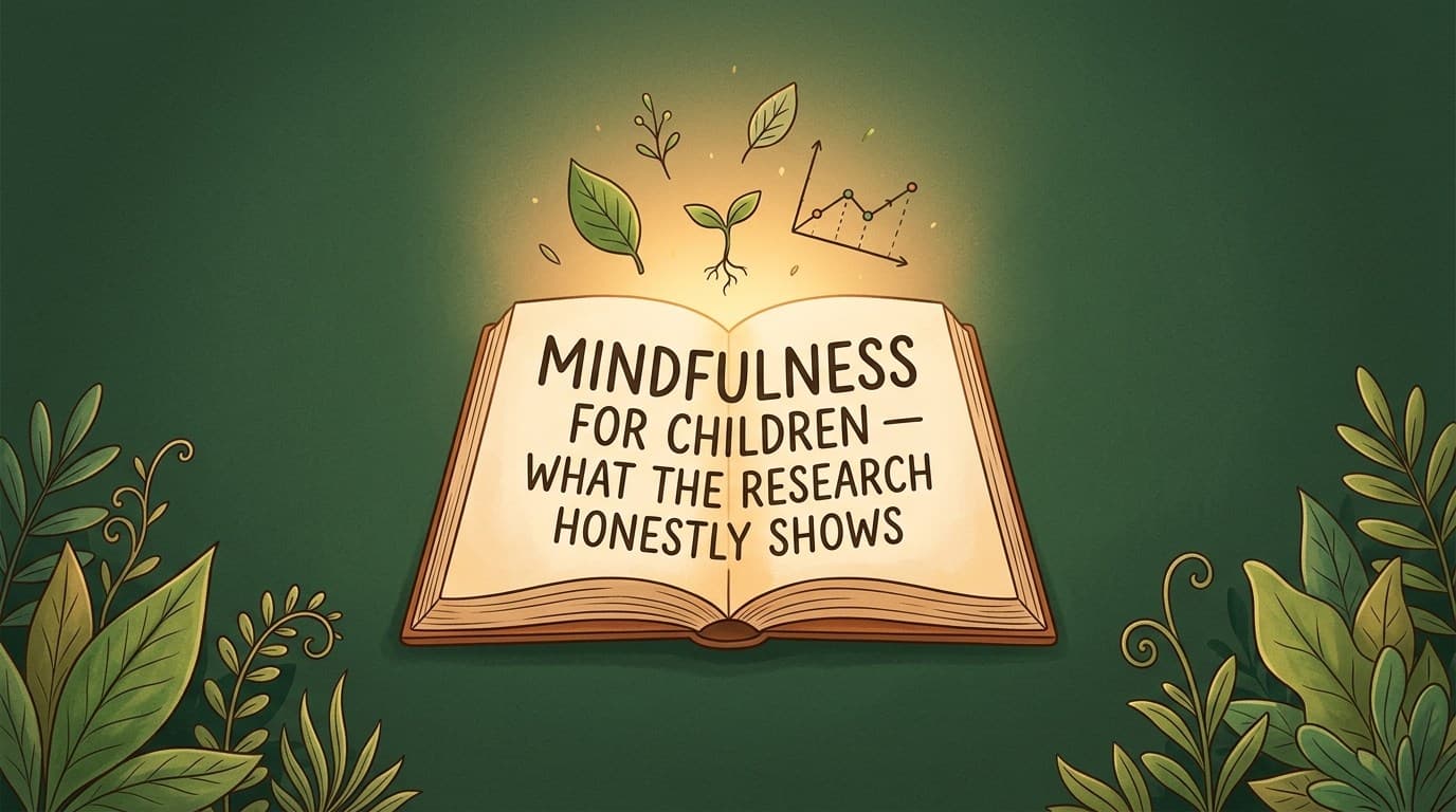 Botanical banner illustrating the research evidence on mindfulness for children