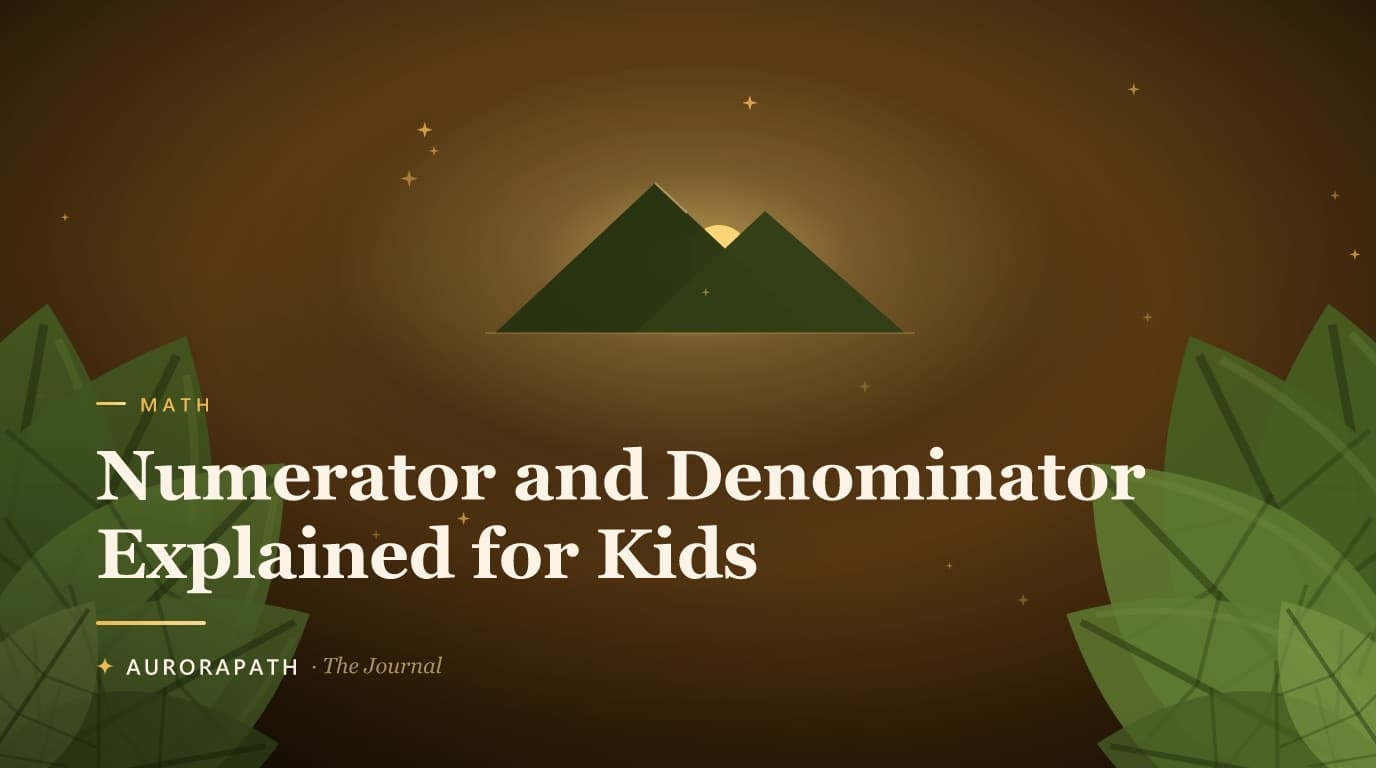 Cover illustration for Numerator and Denominator Explained for Kids