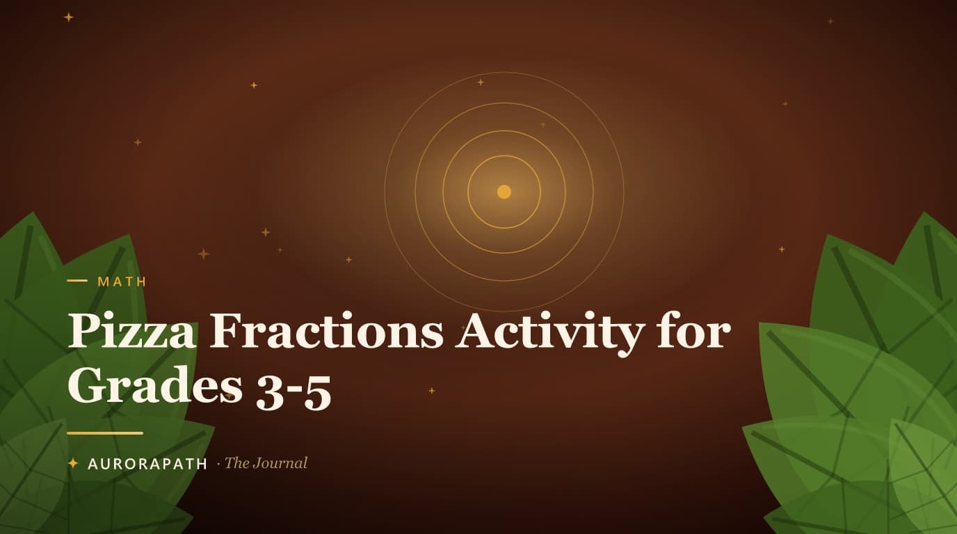 Cover illustration for Pizza Fractions Activity for Grades 3-5