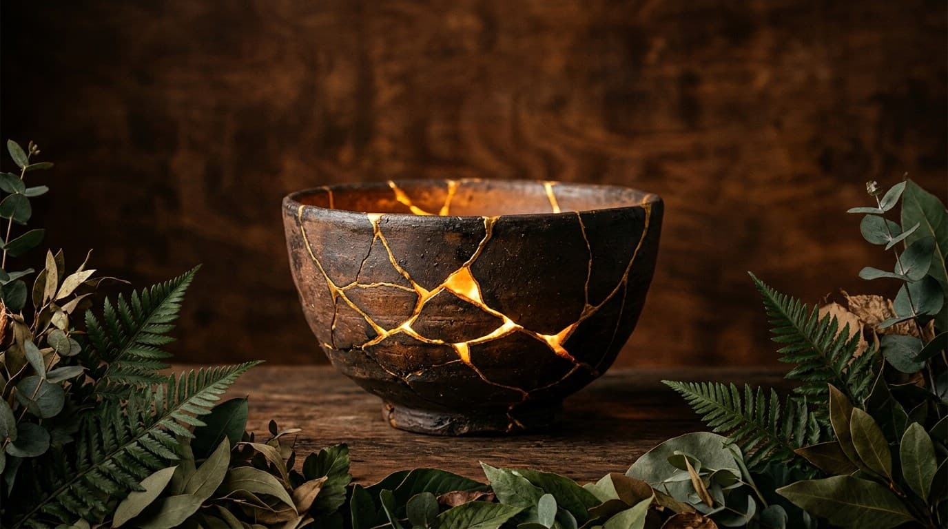 Restorative botanical banner illustrating how to recover from burnout while still working