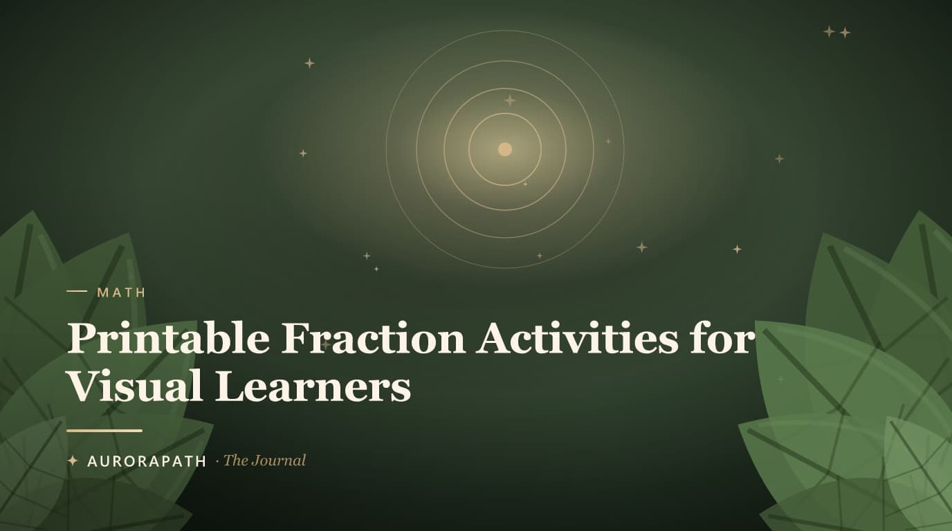 Cover illustration for Printable Fraction Activities for Visual Learners