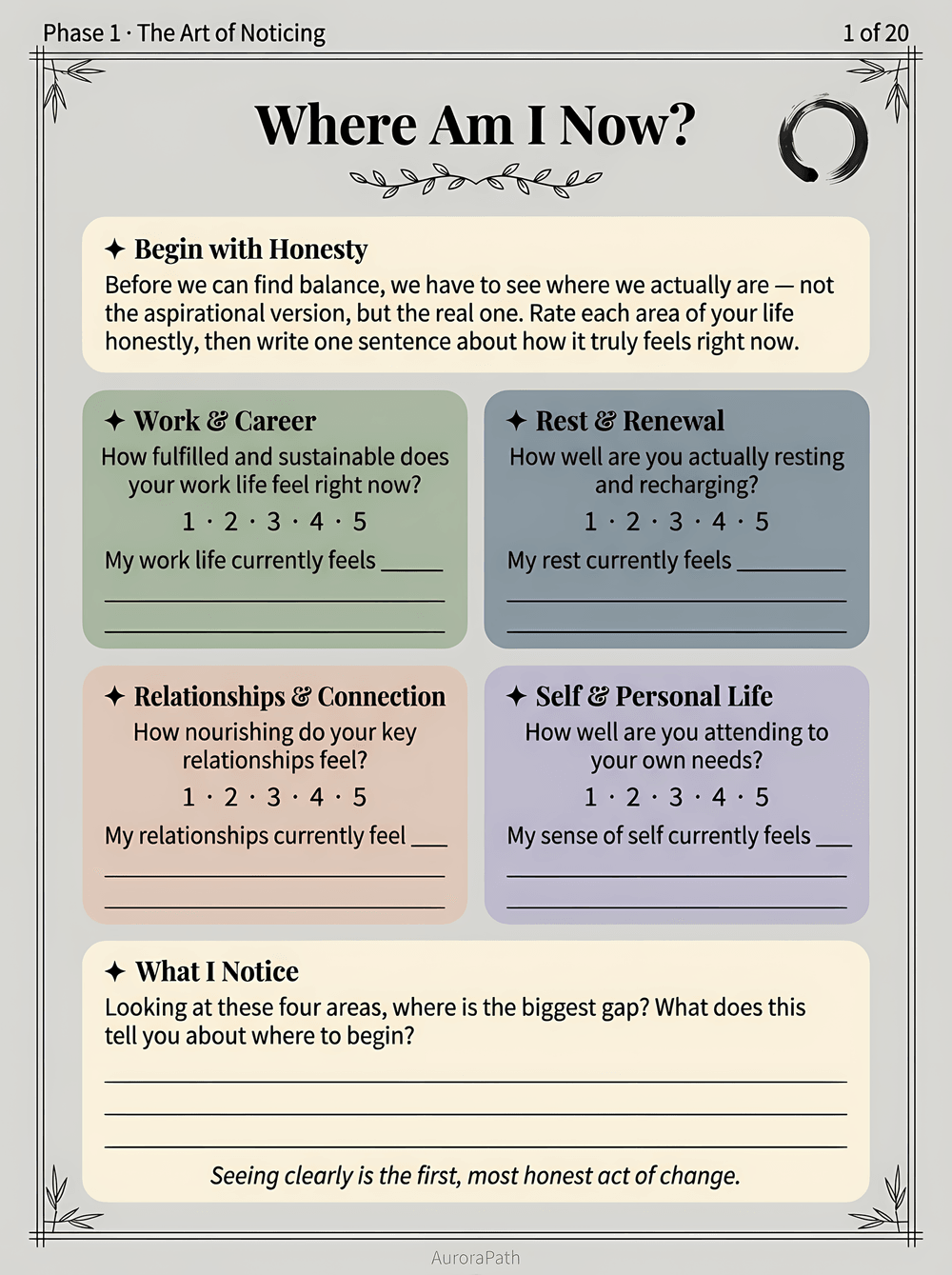 The Art of Balance worksheet 1