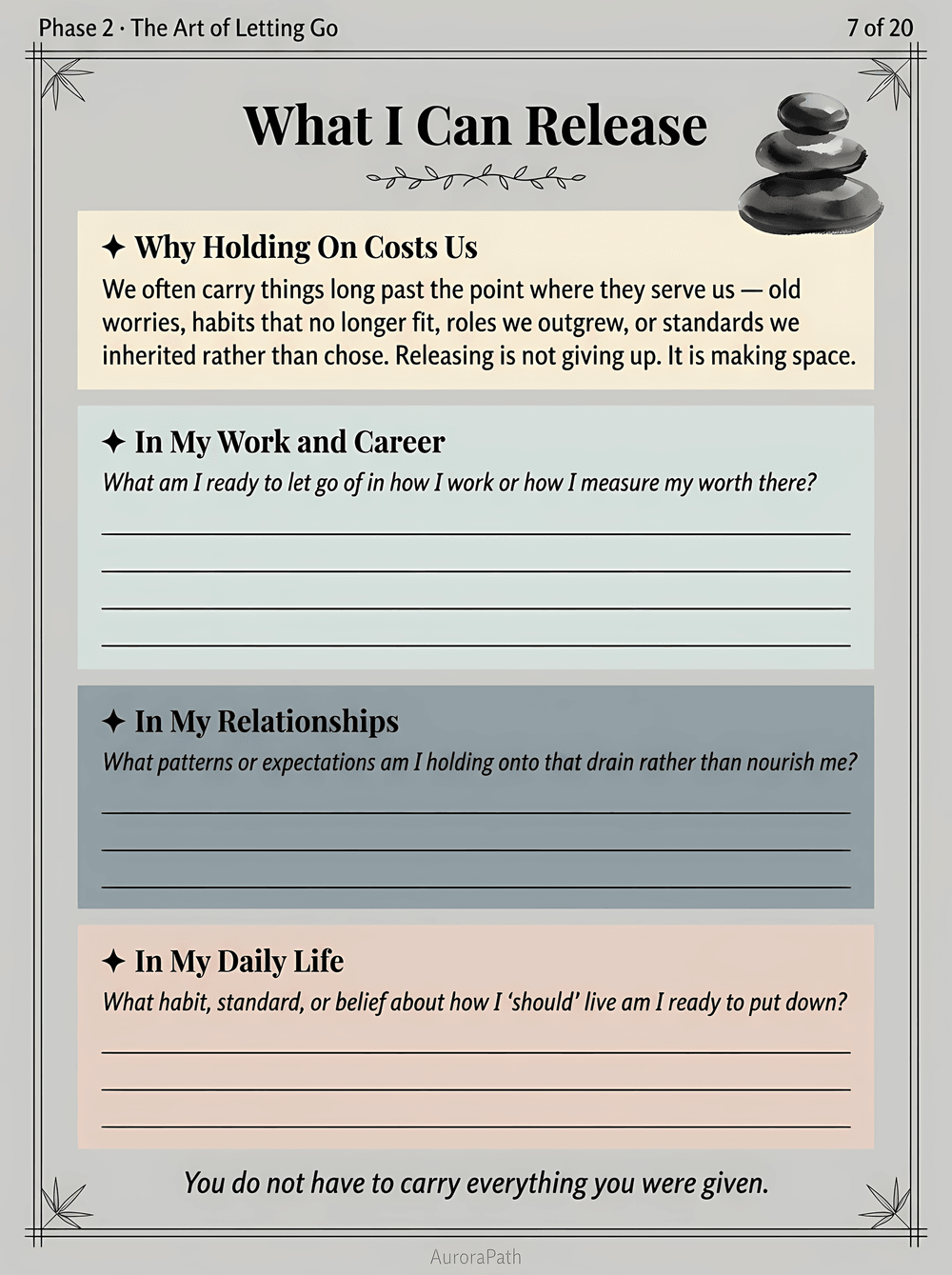 The Art of Balance worksheet 3