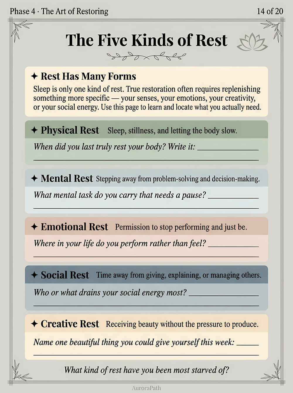 The Art of Balance worksheet preview 5