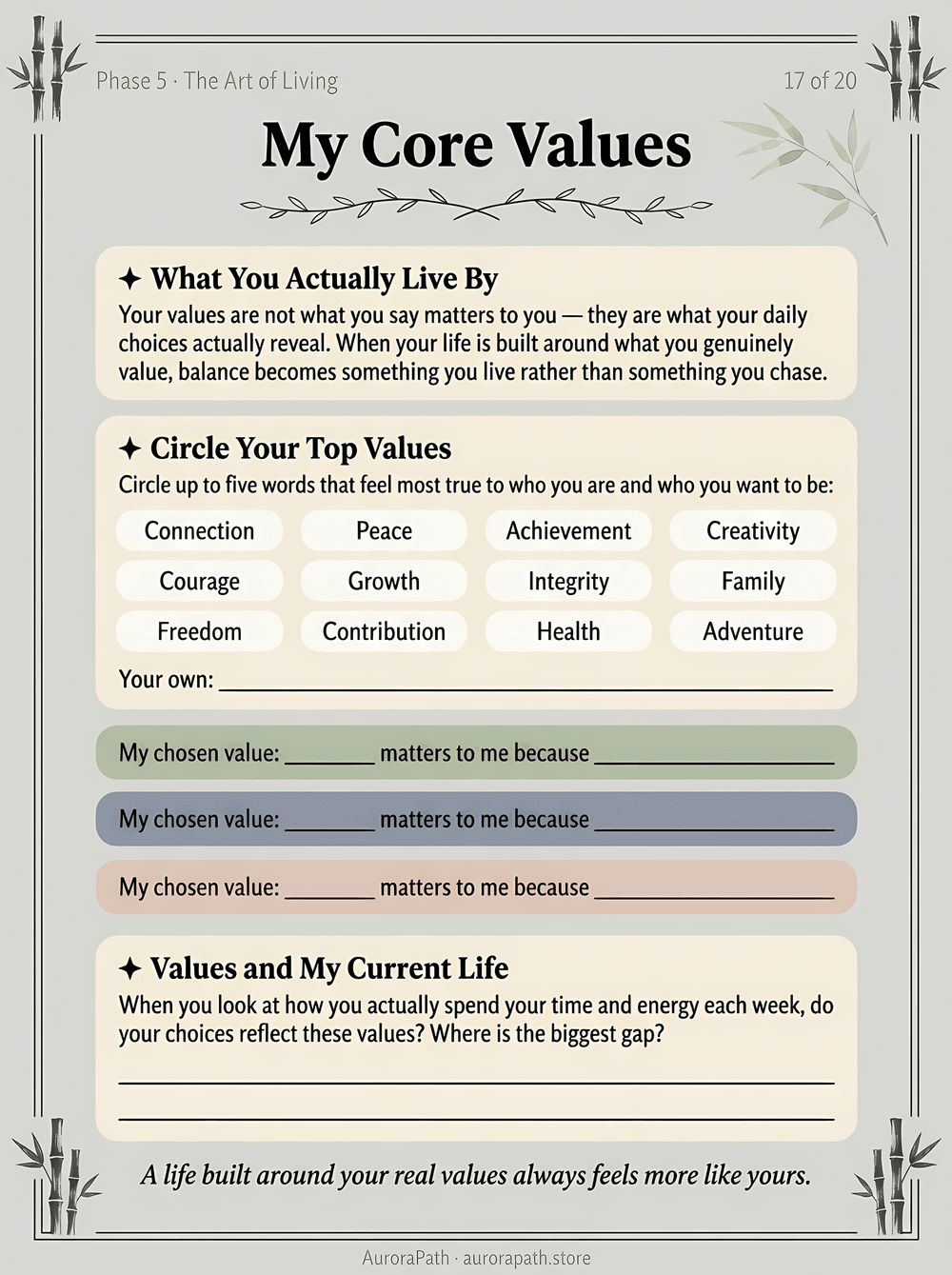The Art of Balance worksheet preview 6
