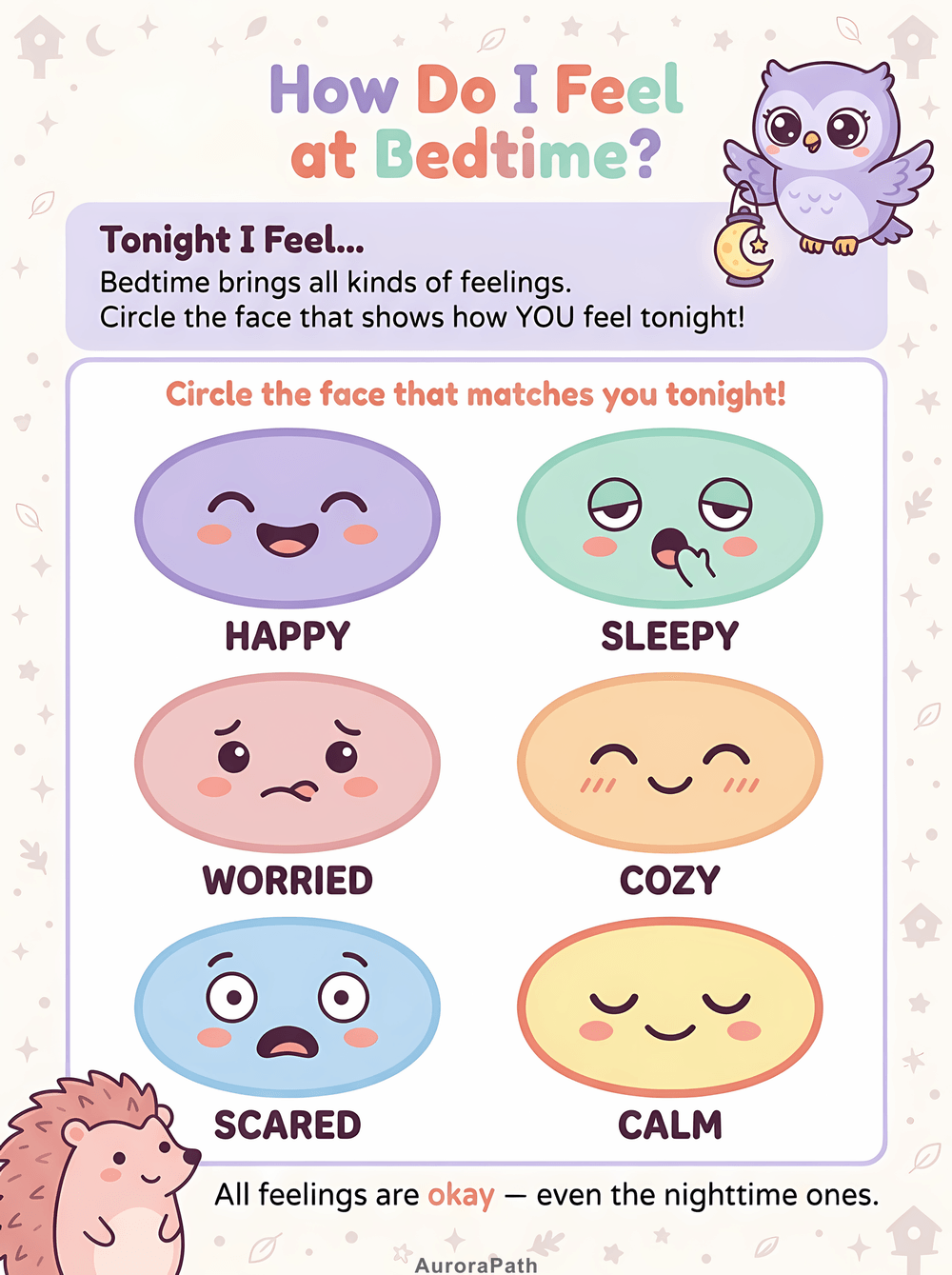 Bedtime Buddy worksheet 1