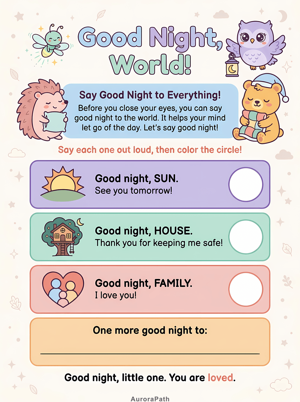 Bedtime Buddy worksheet preview 6