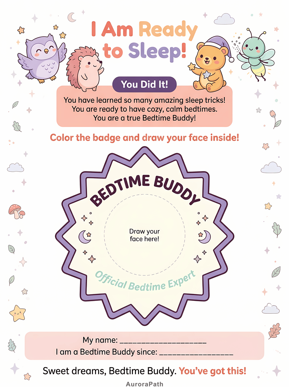 Bedtime Buddy worksheet preview 7