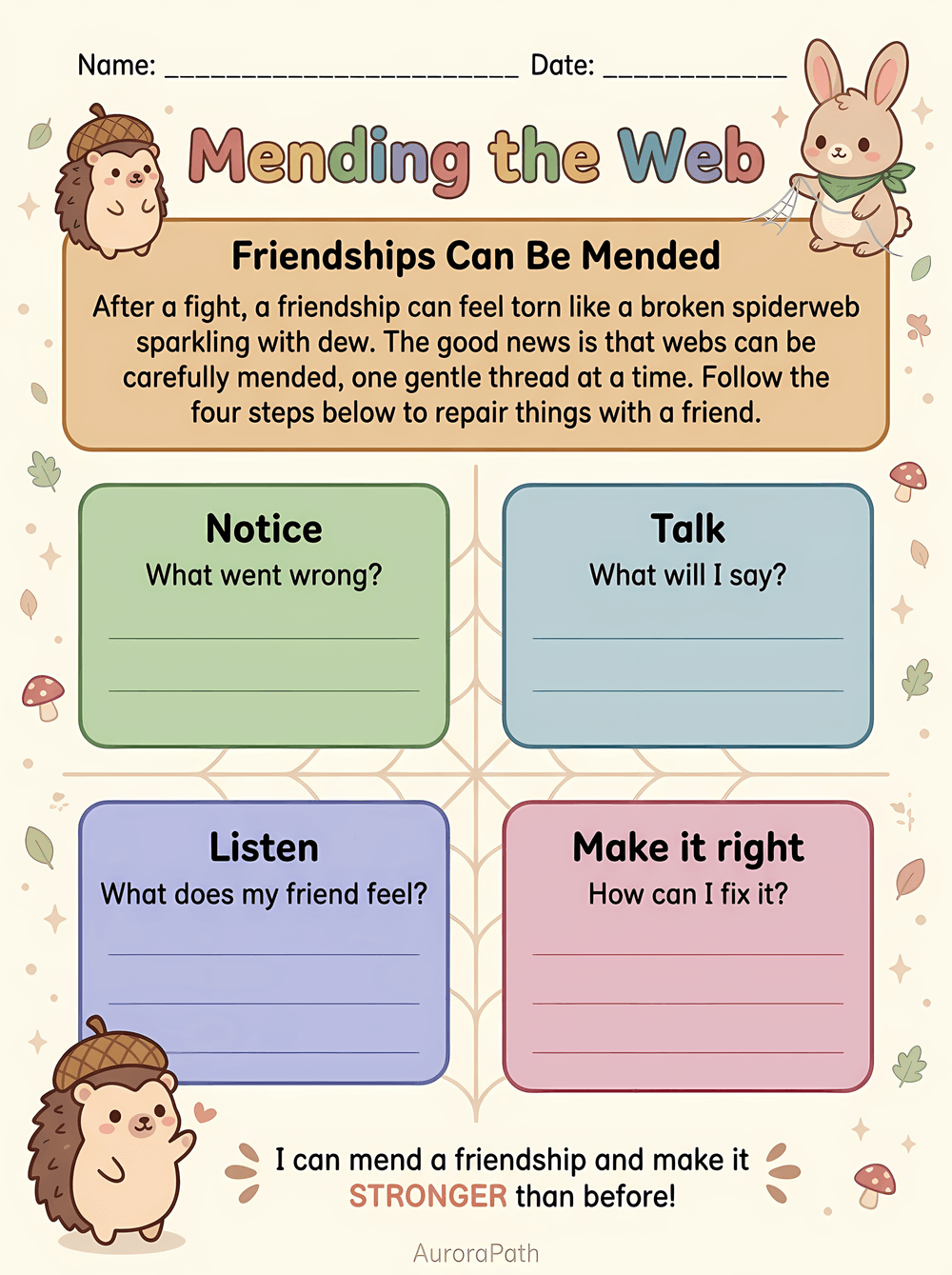 Brave Buddies: A Friendship Adventure worksheet preview 5
