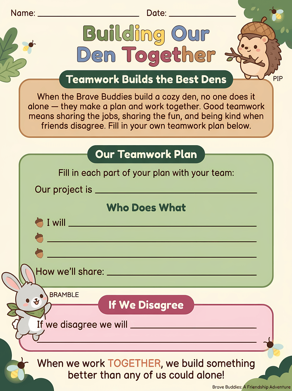 Brave Buddies: A Friendship Adventure worksheet preview 6