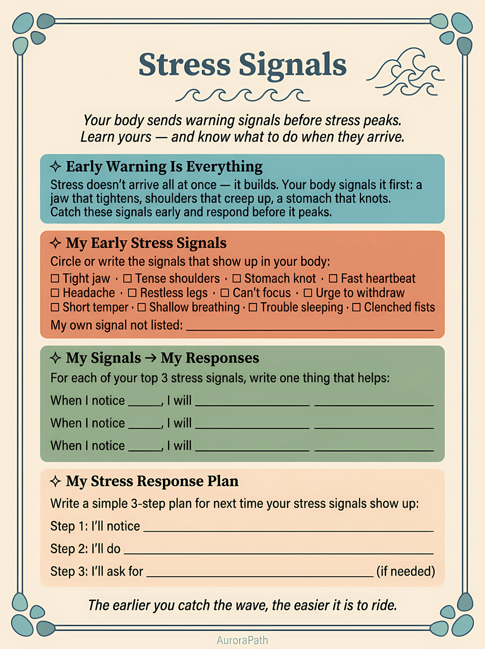 Mindful Transitions worksheet 4