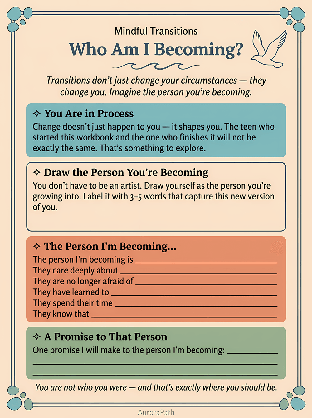 Mindful Transitions worksheet preview 6